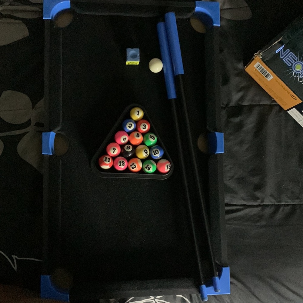 Tabletop Billiards Neon Color Mini Pool Table - Picture 3 of 8